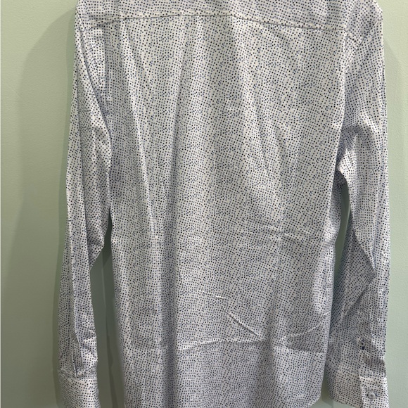 Robert Graham Men's White and Blue Polka Dot Shirt - Picture 6 of 8